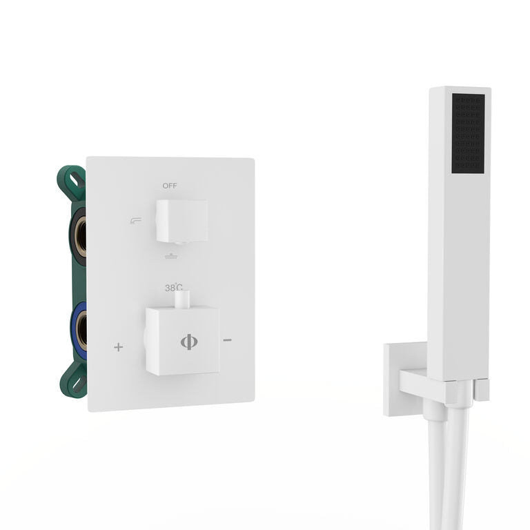 CONJUNTO EMPOTRAR 2/3 FUN. TERMOSTATICO ORION BLANCO