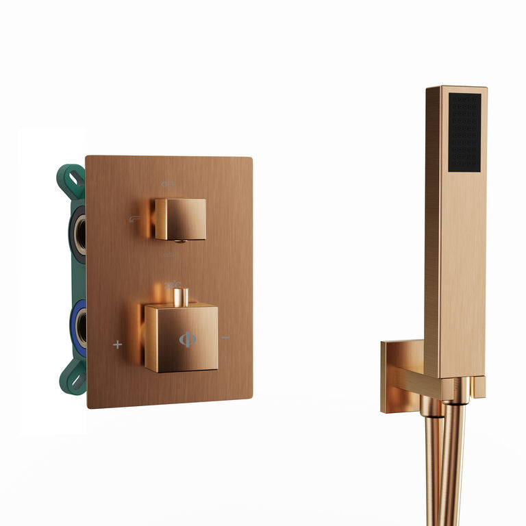 CONJUNTO EMPOTRAR 2/3 FUN. TERMOSTATICO ORION COBRE
