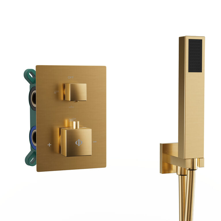 CONJUNTO EMPOTRAR 2/3 FUN. TERMOSTATICO ORION ORO