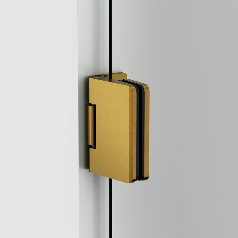 BISAGRA PARA PERFIL/PARED MODELO GLASS ACABADO ORO CEPILLADO.
