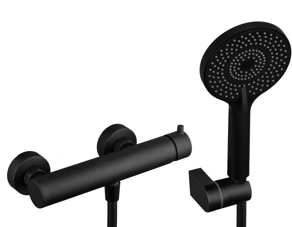 GRUPO DUCHA C/KIT UNIVERSAL NEGRO