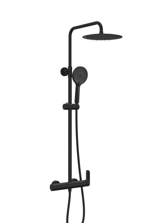 DUCHA VISTA MONOMANDO INVERTER NEGRA + MANETA CASSIO