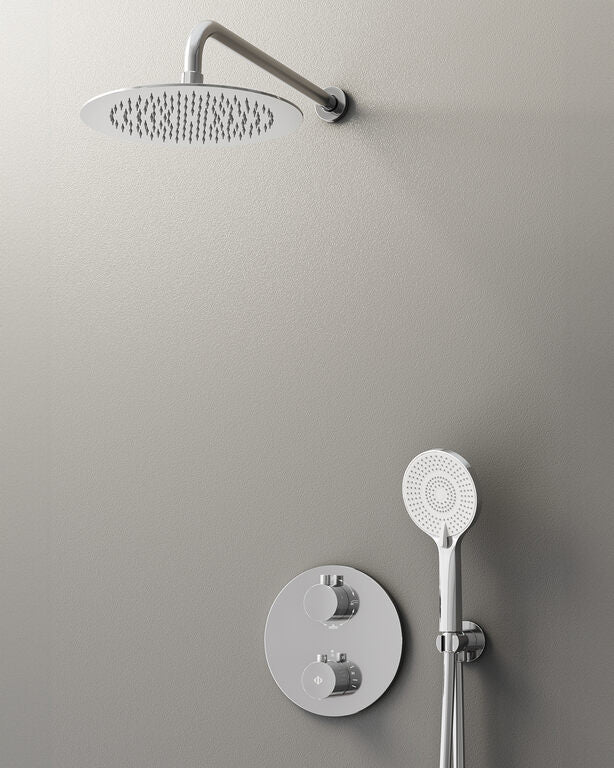 CONJ. EMPOTR. TERMOSTÁTICO ROUND CR + ROCIADOR PARED