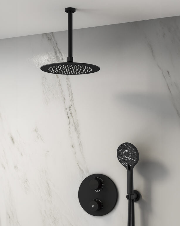 CONJ. EMPOTR. TERMOSTÁTICO ROUND NG + ROCIADOR TECHO