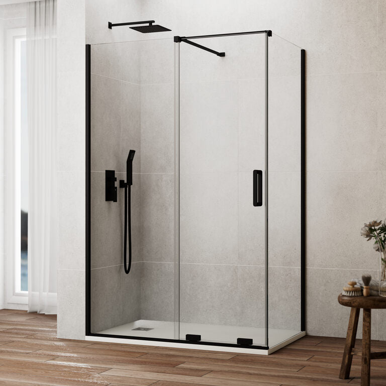 MAMPARA FRON + LAT70 DUCHA KENNA BLACK 95-100/67-69