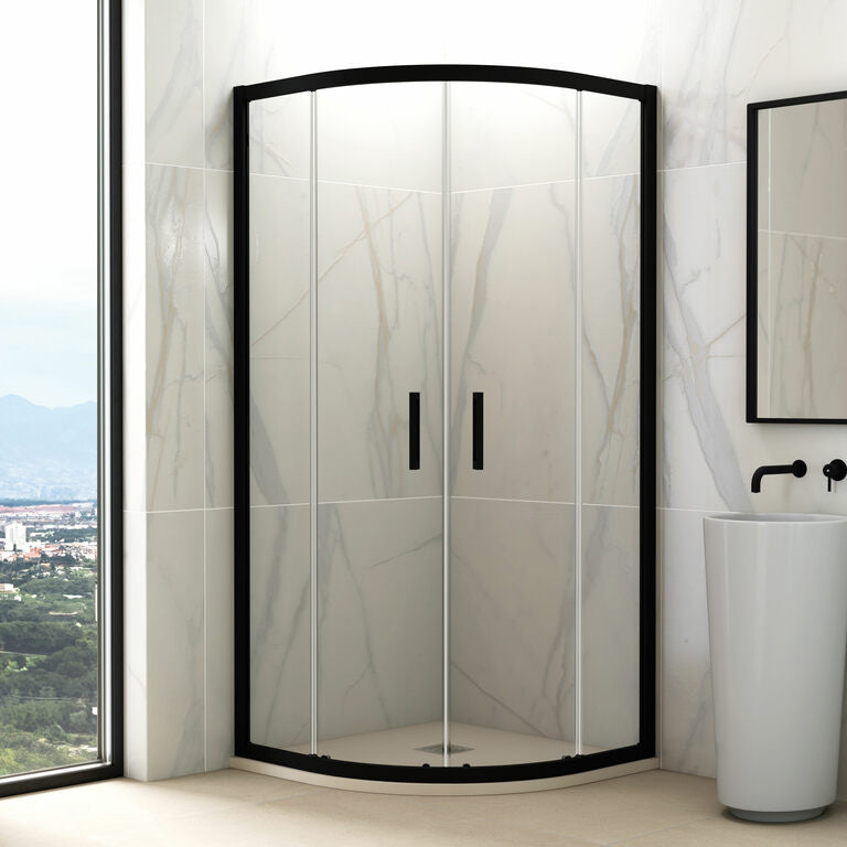 MAMPARA PRESTIGE NEGRA SEMICIRCULAR IT TP 80X80 & MAMPARA PRESTIGE NEGRA SEMICIRCULAR IT TP 90X90