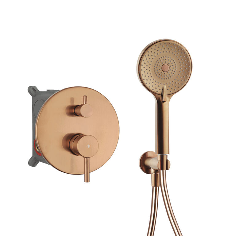 CONJUNTO EMPOTRAR 2 FUN. MONOMANDO SIRIO COBRE